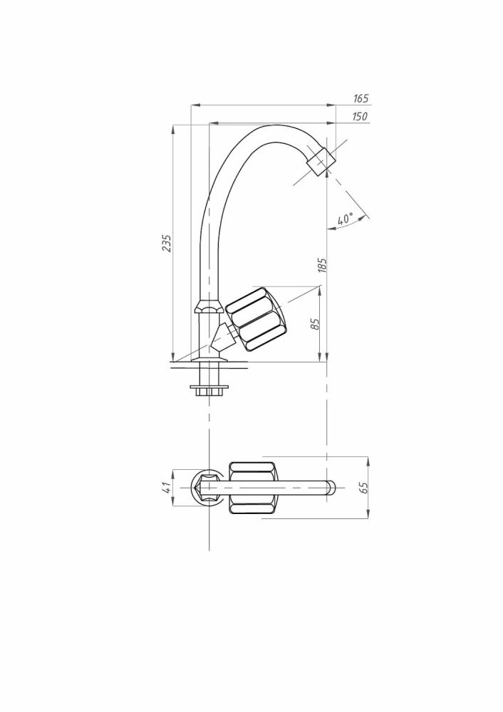 Кран для холодной воды FAUZT FZs-101-63 тип Кр-ЦБА, артикул FZs-101-63