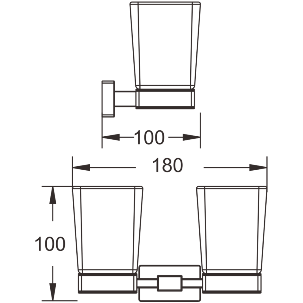 Стакан для ванной комнаты двойной BELZ B90208, хром, артикул B90208