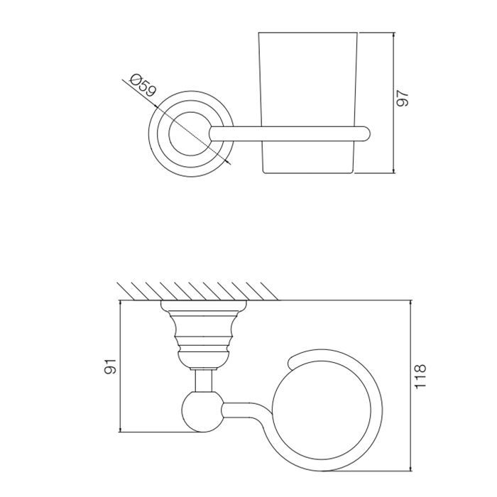 Fima Carlo Frattini Accessori Стакан, подвесной, цвет: золото