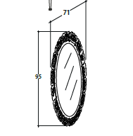 GLOBO Paestum Зеркало в раме овальное 71х95см, цвет: metallo antico
