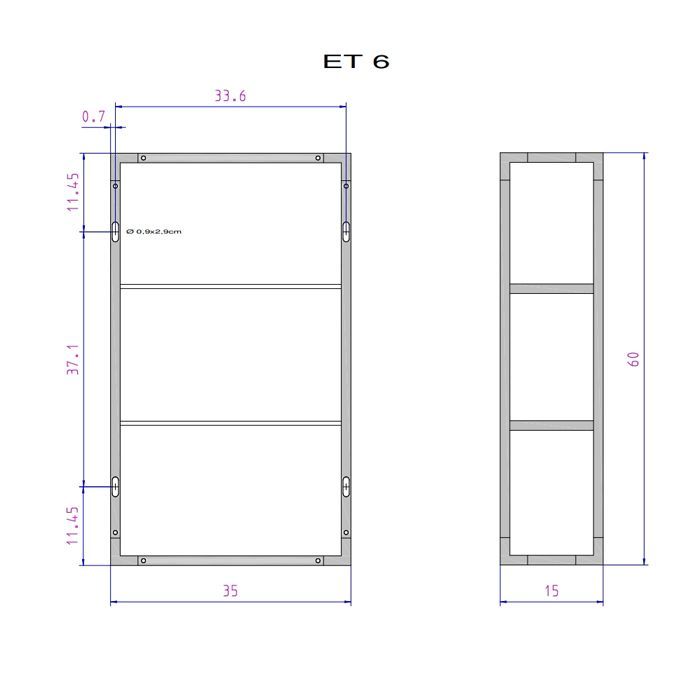 Decor Walther ET 6 Шкафчик открытый 35x15x80см, стекло сатинированное, цвет: хром ЗАКАЗ ПО ЗАПРОСУ, артикул 0702700