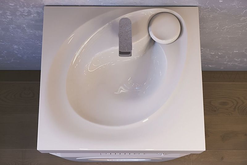 Раковина Raval Perla 60 Per.08.60/W на стиральную машину Белая