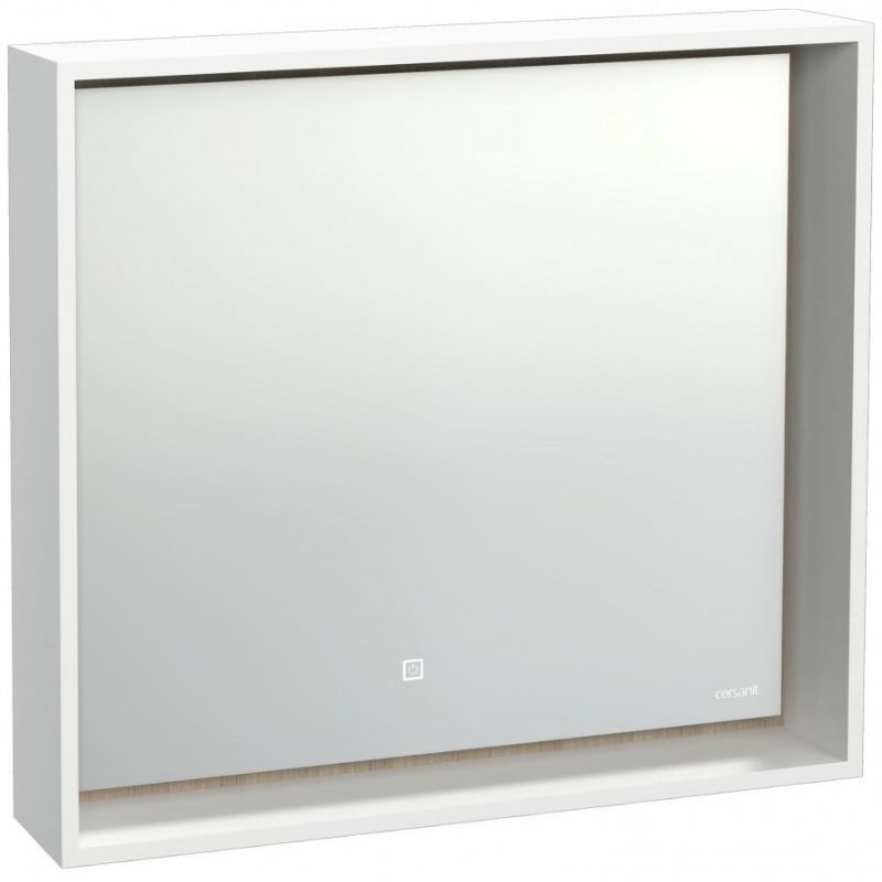 Зеркало Cersanit Louna 80 LU-LOU80-Os с подсветкой Белый глянец с сенсорным выключателем
