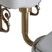 RICAMBI Труба низкого бачка Г-образная, D50/d32 мм, с отражателем, бронза (в комплекте крепеж)