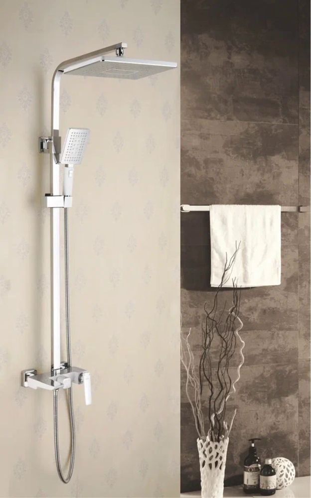 Душевая система Rose R1636F, белый/хром