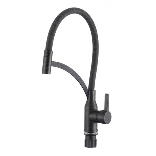 Смеситель для кухни с гибким изливом Fmark FS8244-H, черный