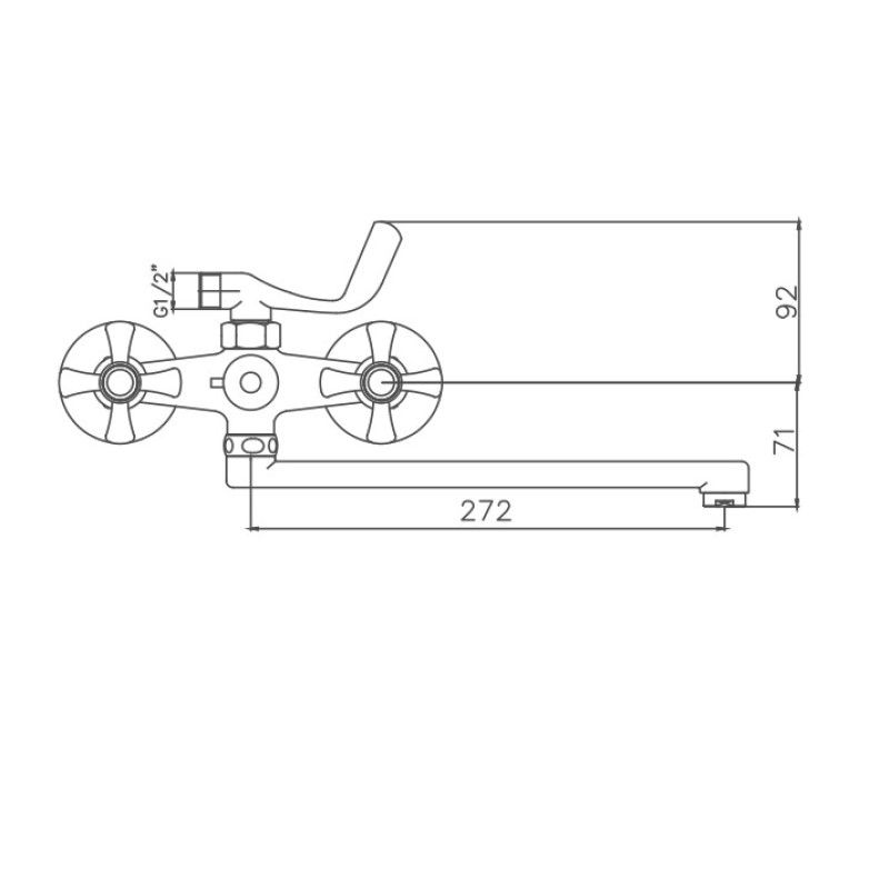 Смеситель для ванны Cron CN2242, хром