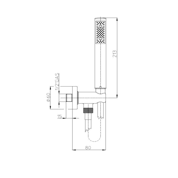 BOSSINI ZEN Душевой комплект с ручным душем, держателем с подводом воды и шлангом 1500 мм., цвет черный матовый BOSSINI ZEN Душевой комплект с ручным душем, держателем с подводом воды и шлангом 1500 мм., цвет черный матовый