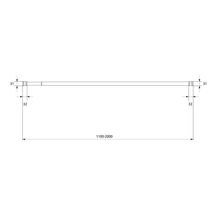 Карниз для ванной комнаты бежевый Milardo (015A200M14), артикул 015A200M14