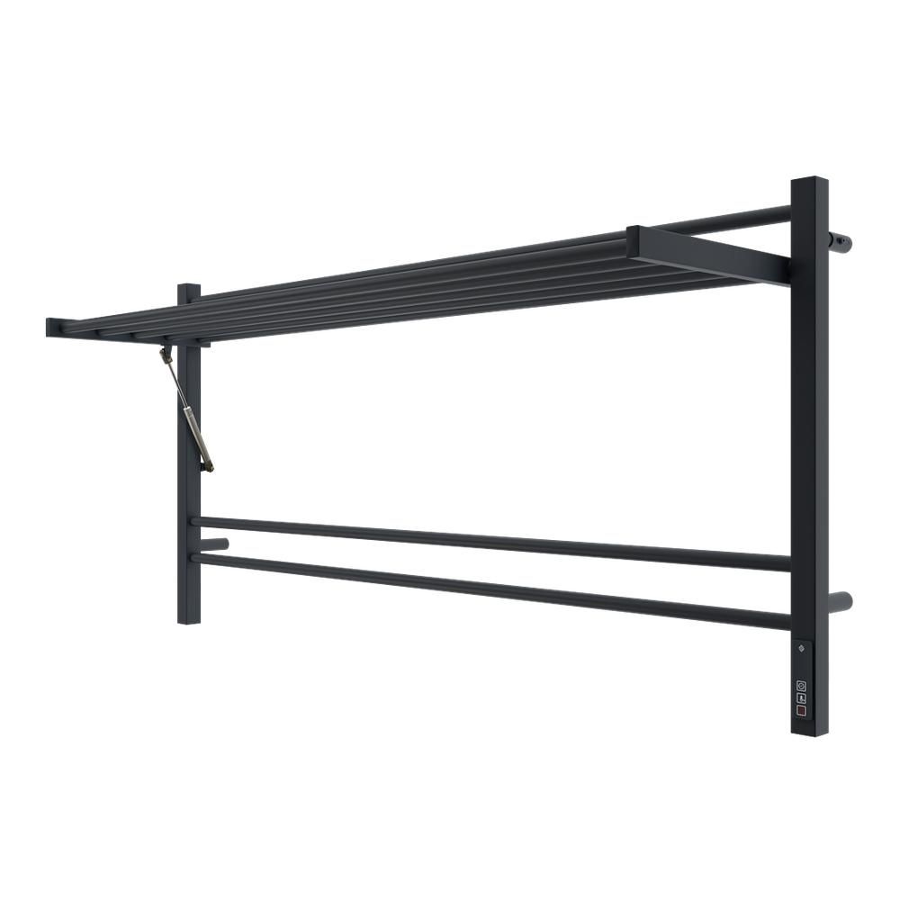 Полотенцесушитель электрический с полкой Terminus Горизонт П8 120х60 КС, черный муар, артикул 4670078543349