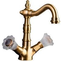 Смеситель для умывальника высокий, Camelia бронза_Комплект