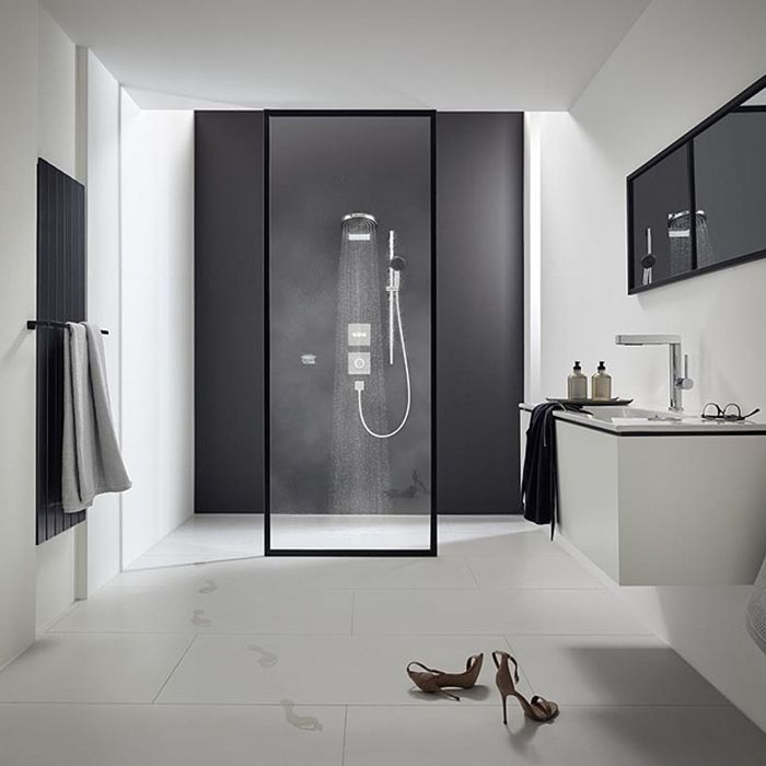 Душевой гарнитур, Hansgrohe, Pulsify Select, размер штанги, мм-959, шланг-есть, размер душевого диска, мм-105, количество режимов-3, тип струи-PowderRain, IntenseRain, массажная,  переключение типов струи с помощью кнопки Select, держатель для ручного душ Душевой гарнитур, Hansgrohe, Pulsify Select, размер штанги, мм-959, шланг-есть, размер душевого диска, мм-105, количество режимов-3, тип струи-PowderRain, IntenseRain, массажная,  переключение типов струи с помощью кнопки Select, держатель для ручного душ