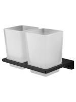 Два стакана для зубных щеток с держателем WONZON & WOGHAND ECLIPSE, Черный (WW-9128-BL)