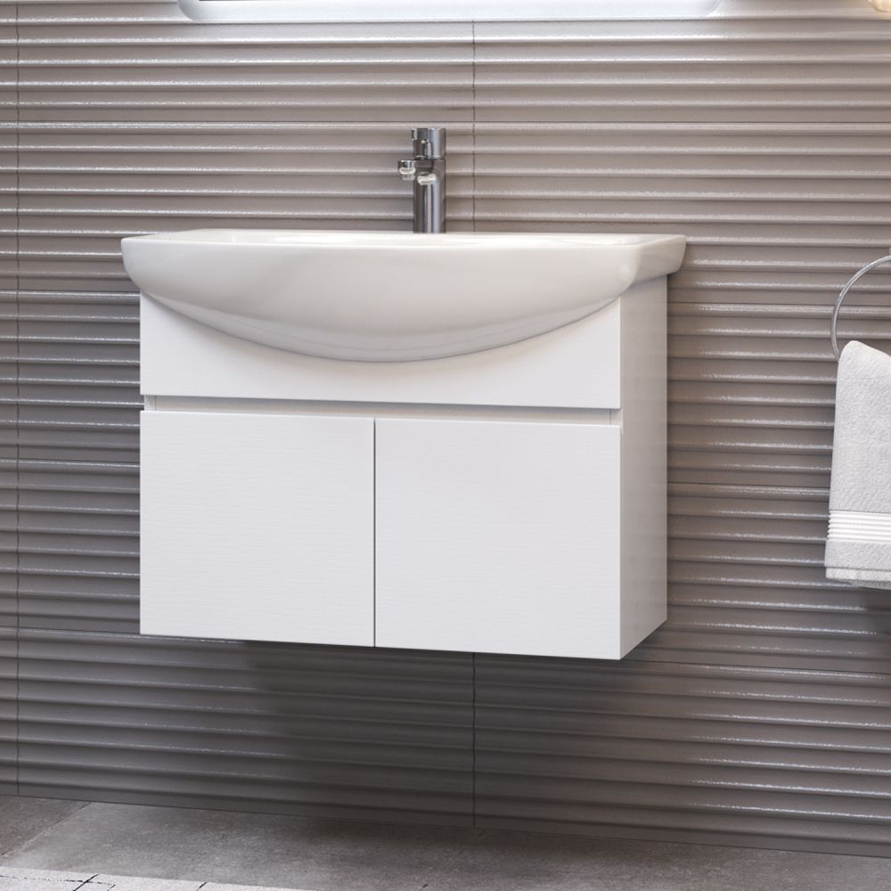 Тумба под раковину подвесная VIGO Wing tp.WIN.BAL.60.2D белый, 60 см, артикул tp.WIN.BAL.60.2D белый