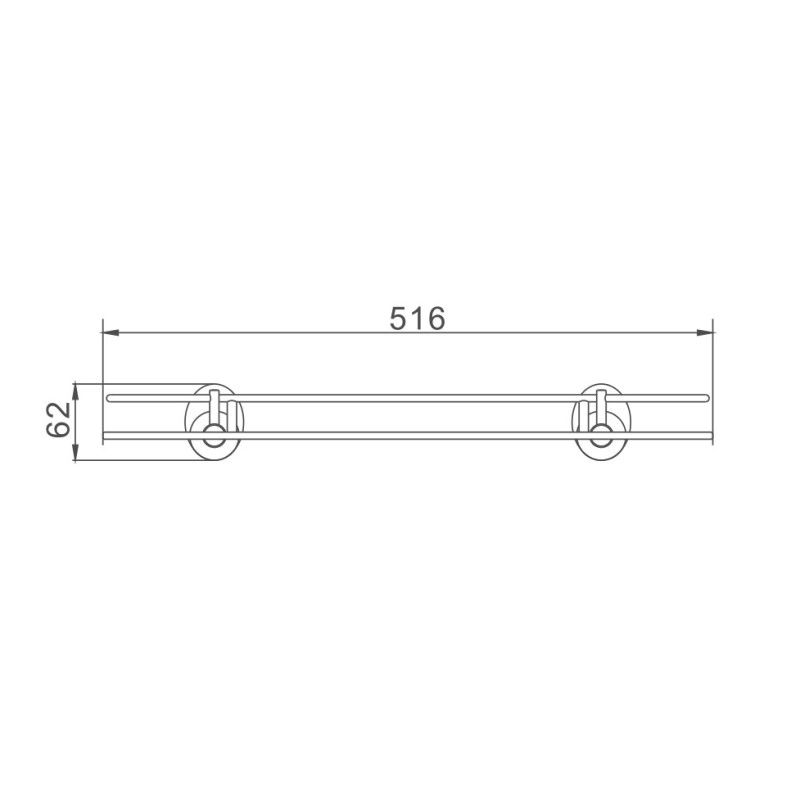 Полка стеклянная Haiba HB1607-1, хром