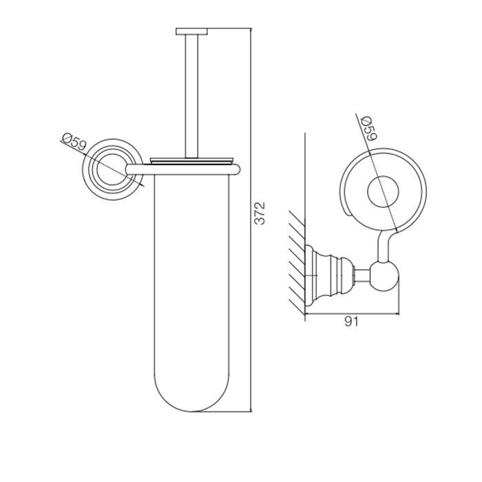 Fima Carlo Frattini Accessori Туалетный ёршик, подвесной, цвет: золото Fima Carlo Frattini Accessori Туалетный ёршик, подвесной, цвет: золото