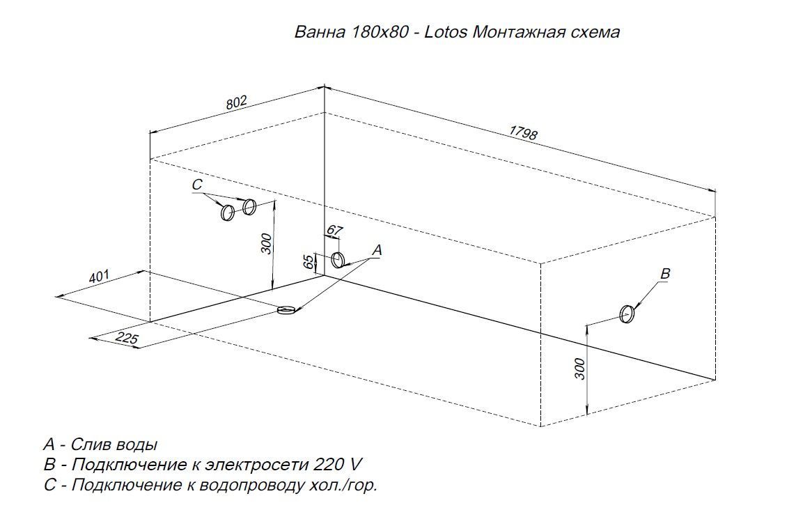 Акриловая ванна Aquanet Lotos 180x80 (с каркасом) Акриловая ванна Aquanet Lotos 180x80 (с каркасом)