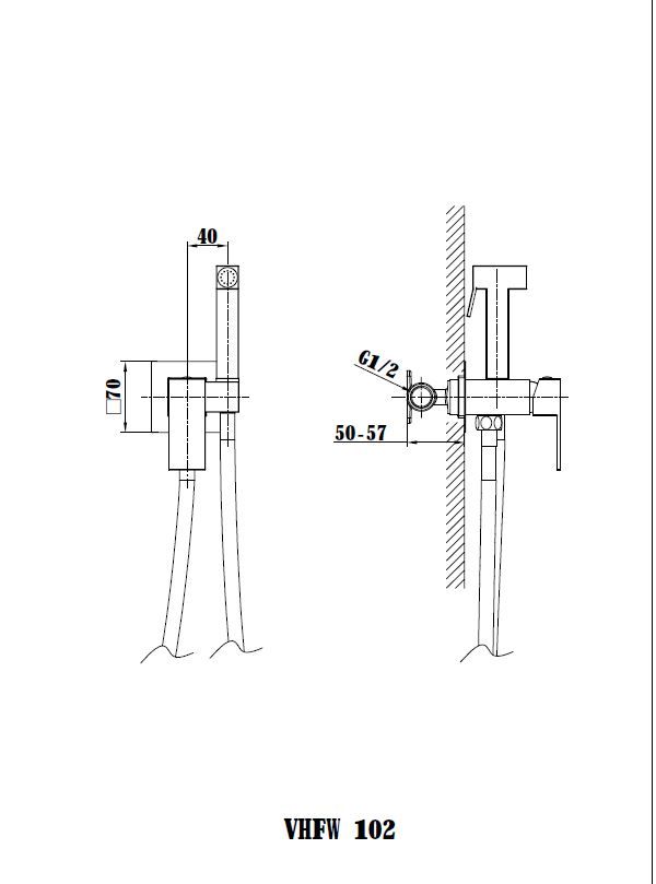 гигиенические души Vincea Гигиенический душ VHFW-102BG из латуни, со смесителем, брашированное золото,