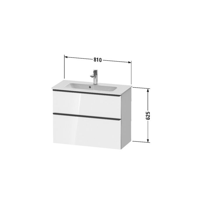 Duravit  L-Cube/Ketho/ME by STARCK Раковина встраив 830мм, compact,  с перелив, с 1 отв. под смес, Цвет белый, артикул 2342830000