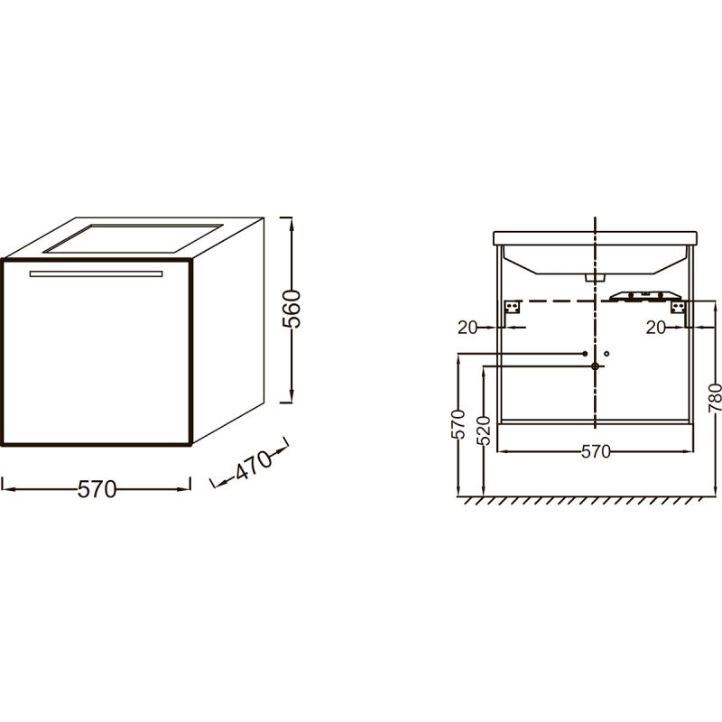 Тумба под раковину Jacob Delafon Struktura 57 EB1284-E13 подвесная Розовое дерево, артикул EB1284-E13