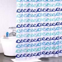 Штора для ванны Milardo Blue Curls 200x180 Голубая Штора для ванны Milardo Blue Curls 200x180 Голубая