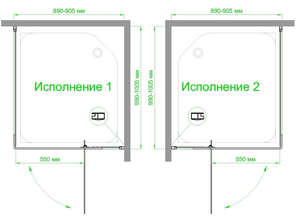 Душевой уголок Royal Bath  RB  HPVD-C 90х100х200 (матовое), артикул RB1090HPVD-C