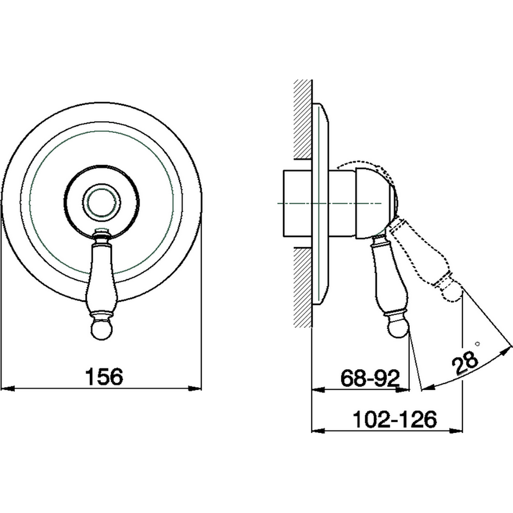 CISAL Arcana Empress Внешняя часть встраиваемого однорычажного смесителя для душа, цвет золото, артикул EM00300024