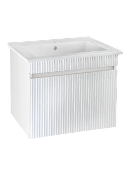 Тумба Runo Модена 75 напольная 2 ящика белая под умывальник 00-00001022 (Оскар 75) (00-00001453)