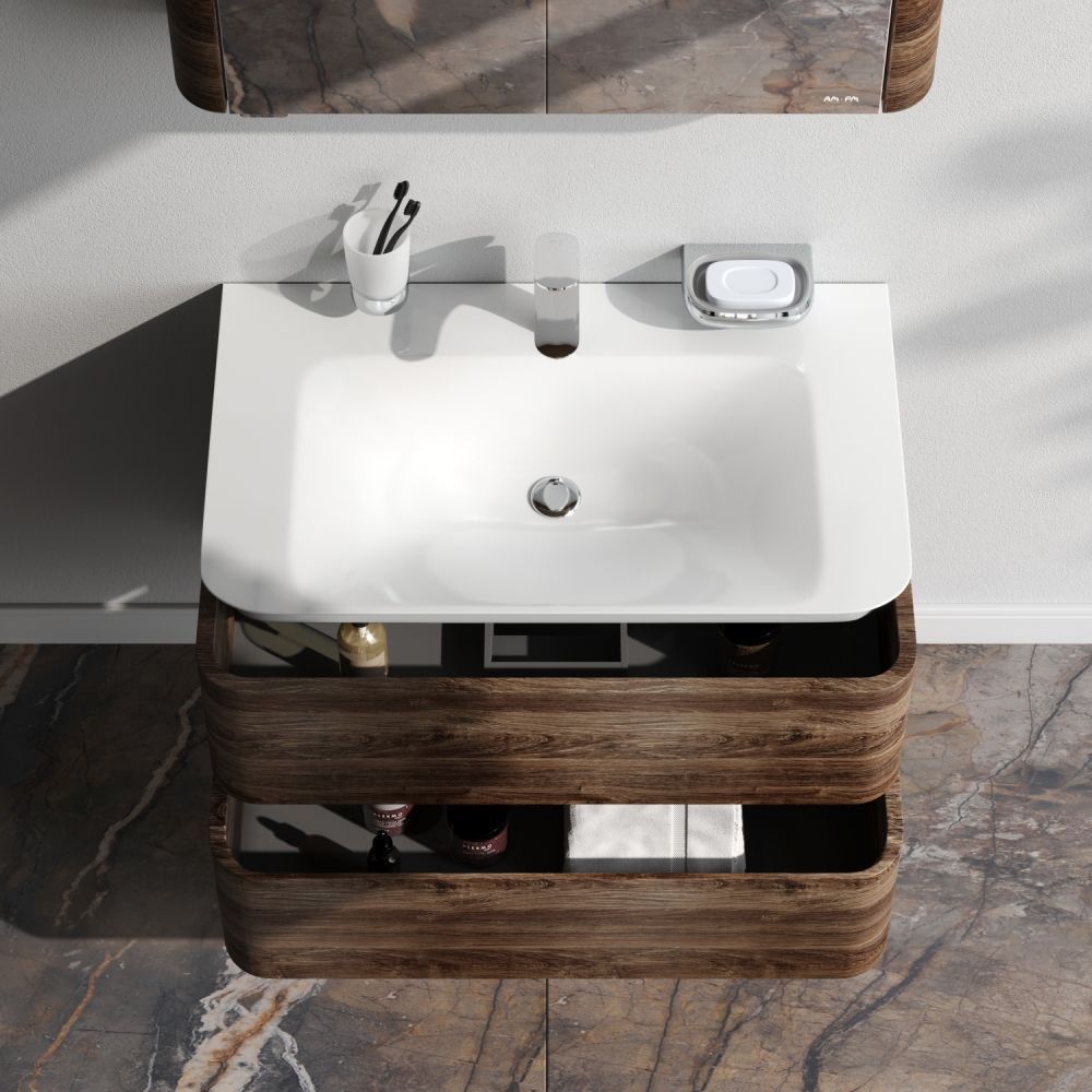 M30FHX0802NF Sensation, База под раковину, подвесная, 80 см, ящики, орех, текстурированная, шт M30FHX0802NF Sensation, База под раковину, подвесная, 80 см, ящики, орех, текстурированная, шт