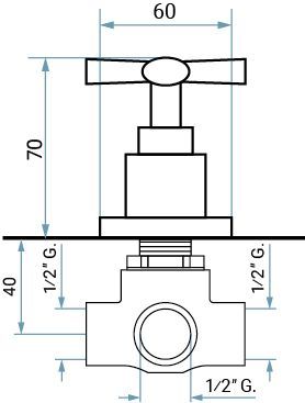 Emmevi Spirit New, встраиваемый в стену одновентильный смеситель для душа на 2 выхода, цвет брашированное золото, артикул 31019/ORS