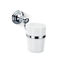 Стакан, Decor Wallther, Classic, ширина, мм-75, глубина, мм-16, высота, мм-135, материал стакана-белый фарфор, настенный монтаж, цвет хром