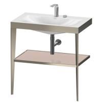 Duravit XViu Консоль напольная, 850x800x480мм с полкой, с раковиной без перелива, 2 отв., цвет: champagne matt/crome Duravit XViu Консоль напольная, 850x800x480мм с полкой, с раковиной без перелива, 2 отв., цвет: champagne matt/crome