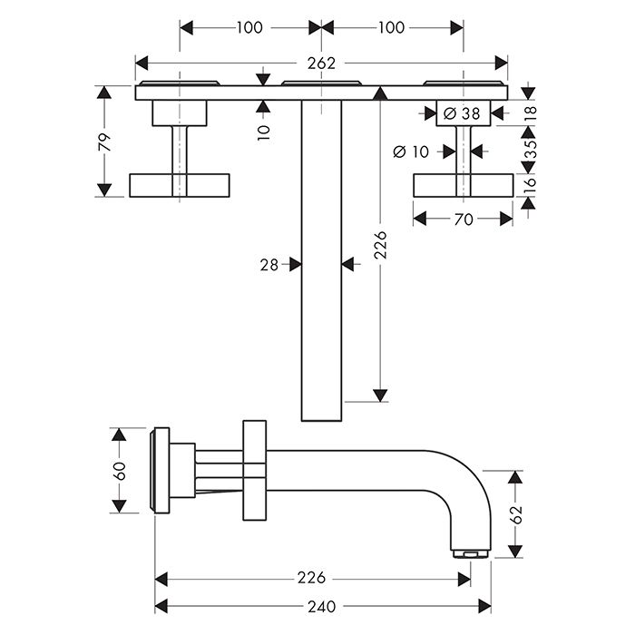 AX Citterio Смеситель для раковины , цвет шлифованное золото