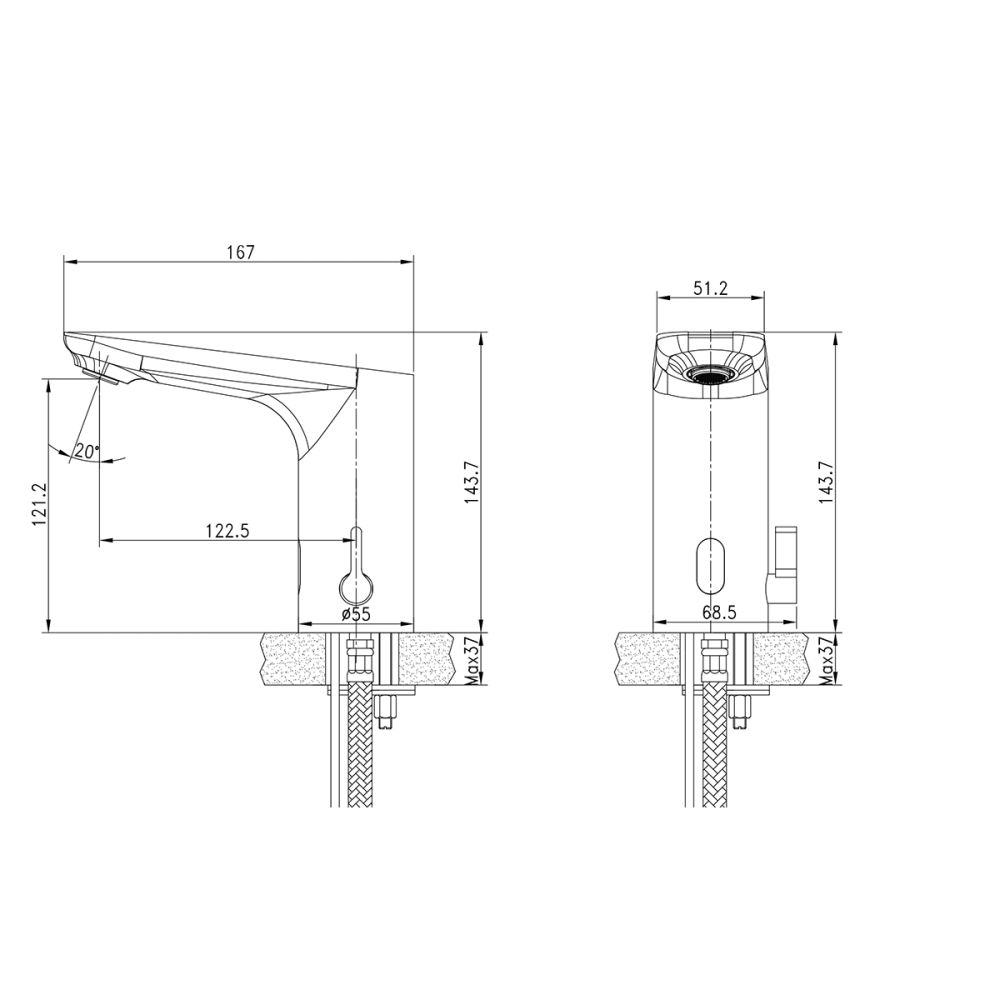 Смеситель Lemark Project для раковины монолитный бесконтактный (сенсорный) (LM4659CE), артикул LM4659CE