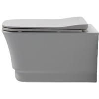 White Ceramic Idea, подвесной безободковый унитаз c крепежом, 51x35x28h см, цвет сливовый матовый