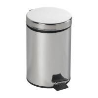 Урна SIMPLE LINE для бытового мусора, круглая 3 л, c педалью и крышкой, нержавеющая сталь, Sapho