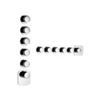 Gessi Tondo Встраиваемый термостат для душа, с 5ю независимыми выходами, верт/гориз установка, (внешние части), цвет: хром