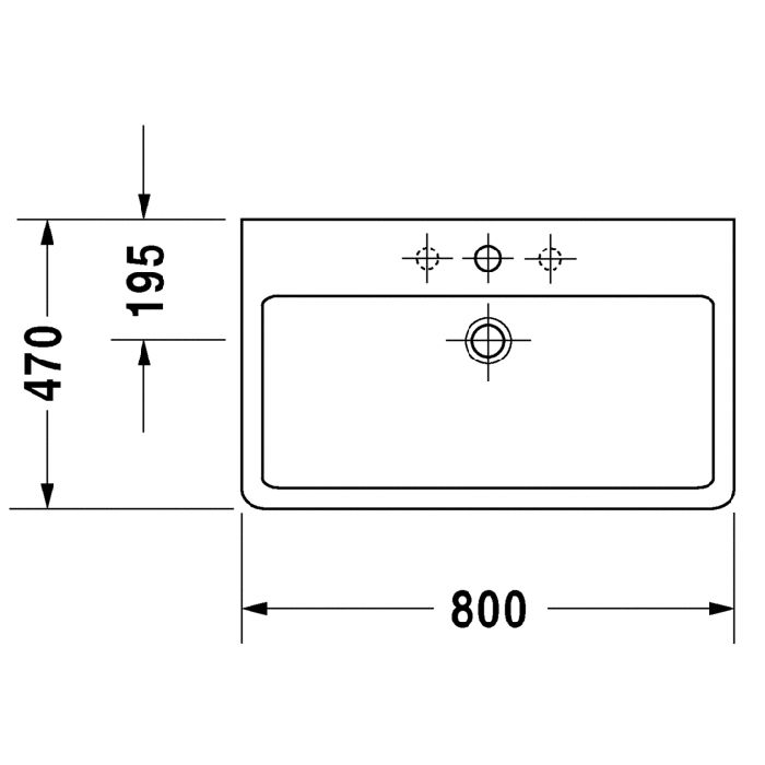 Duravit Vero Раковина  800x470мм для мебели, с переливом с 1 отверстием под смеситель. Цвет: белый