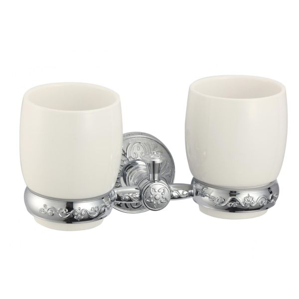 Стакан для ванной комнаты двойной Savol S-005868A, хром