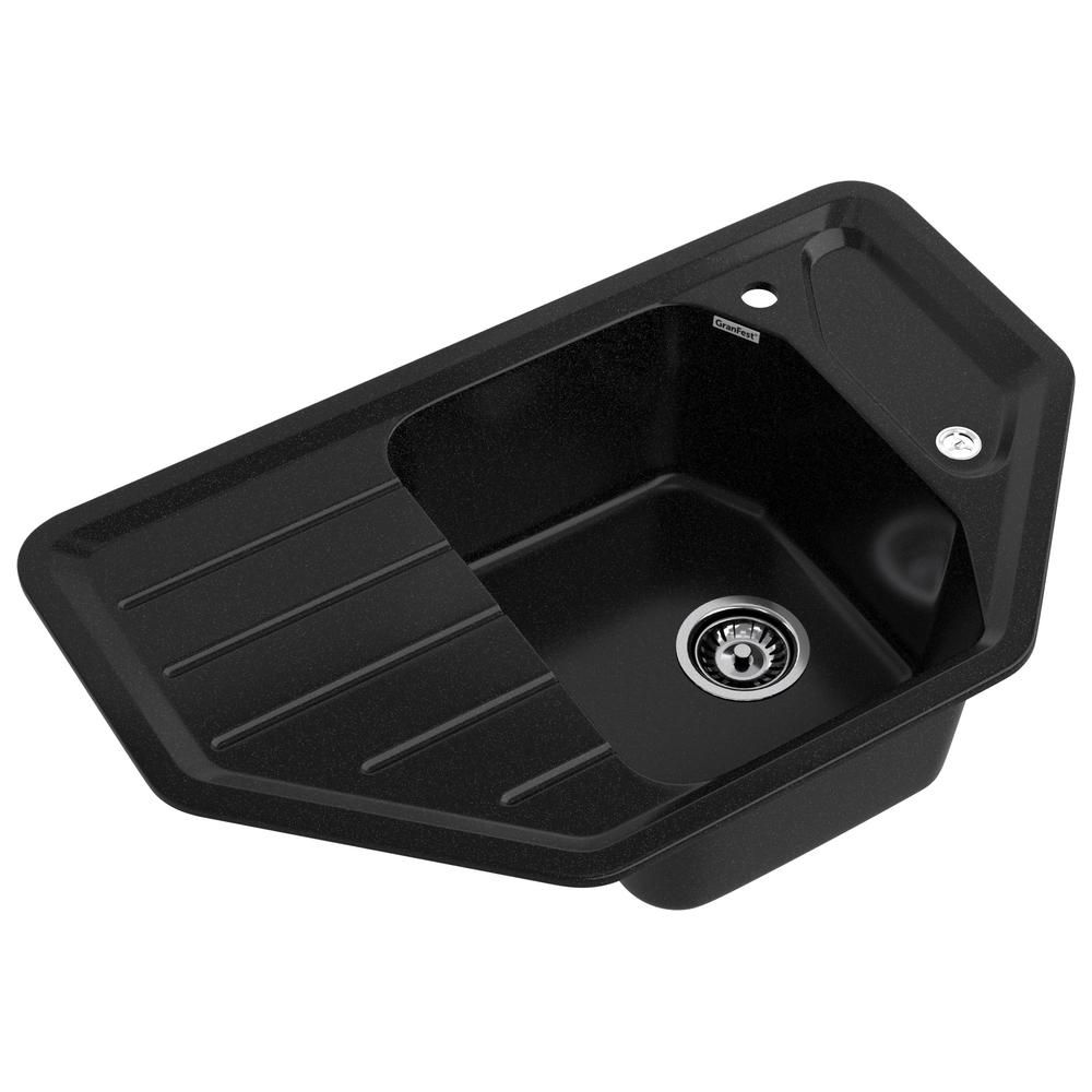 Кухонная мойка GranFest CORNER 800E, черный, артикул C-800E черный