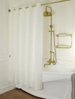 MIGLIORE Шторка L180xH200 см. для душа/ванны, текстиль, узор АР-ДЕКО, цвет белый