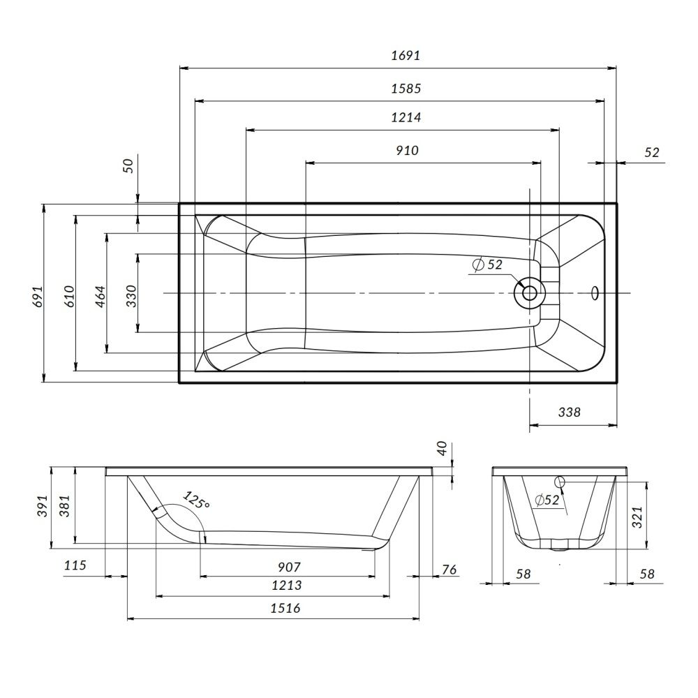 W90A-170-070W-R Gem, каркас в комплекте с монтажным набором 170х70, см, шт W90A-170-070W-R Gem, каркас в комплекте с монтажным набором 170х70, см, шт