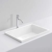 MILLDUE  Раковина  SKA встраиваемая сверху  из CERAMILUX ,59х38х2,5 см, без отв для смесителя, цвет белый матовый