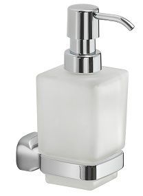 Gedy Stelvio, настенный стеклянный дозатор с пластиковой помпой, цвет хром