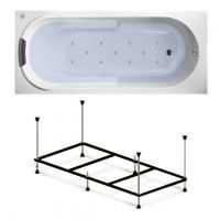 Аэромассажный комплект 4 в 1 Lavinia Boho Bristol 360270A0, акриловая ванна 170x75 см, каркас с монтажным набором, подголовник, аэромассаж