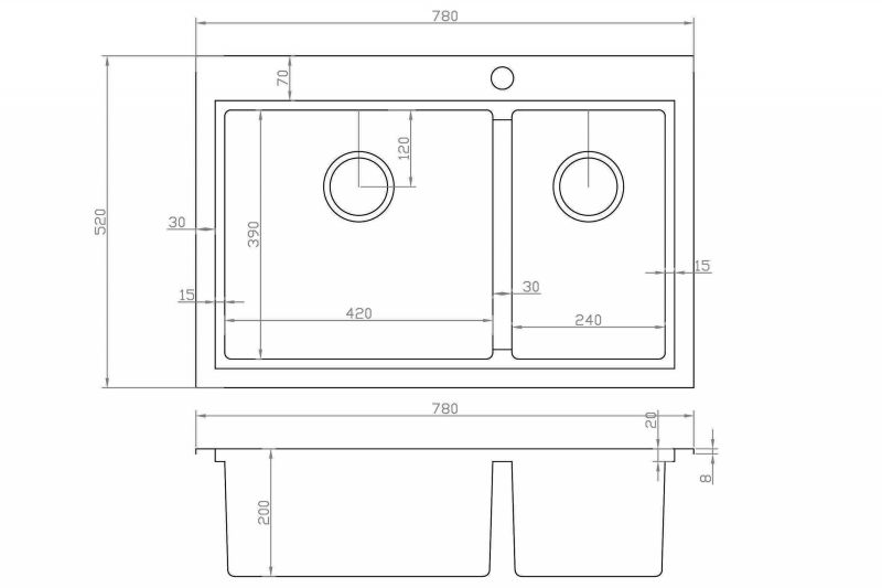 Кухонная мойка ZorG Master ZM R-5278-L Нержавеющая сталь Кухонная мойка ZorG Master ZM R-5278-L Нержавеющая сталь