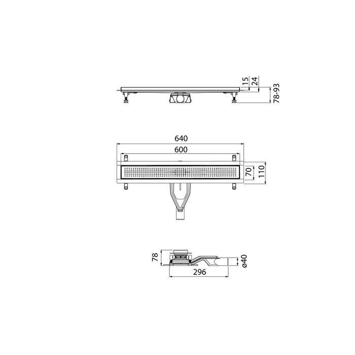 Лоток душевой, сифон 360, комбинированный затвор, перфорированная решетка, 600мм, хром, IDDIS, 975B6SB20DZ, артикул 975B6SB20DZ