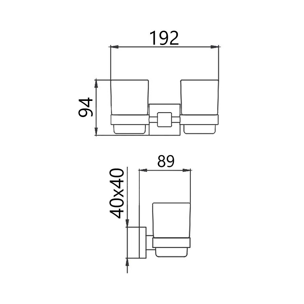 Стакан для ванной комнаты двойной Maretti Umbria Black UMB542P46, черный, артикул UMB542P46