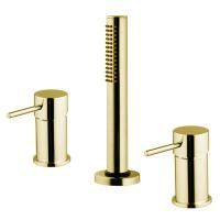 Fima Carlo Frattini Spillo Up Смеситель на борт ванны, на 3 отв., с ручным душем, цвет: золото Fima Carlo Frattini Spillo Up Смеситель на борт ванны, на 3 отв., с ручным душем, цвет: золото