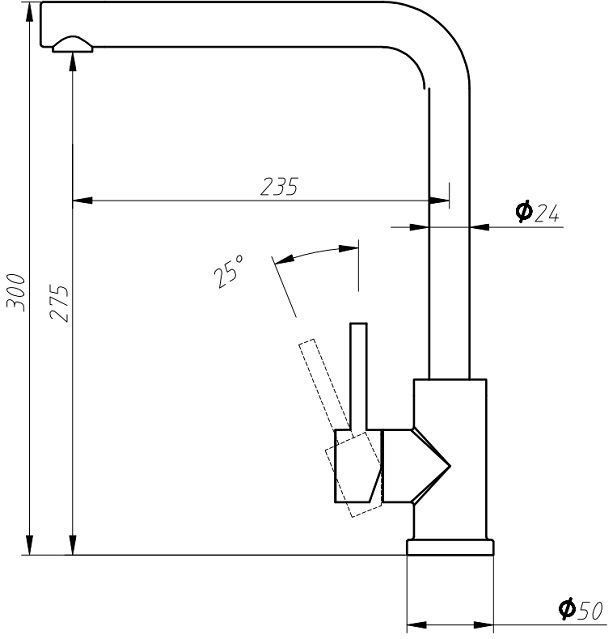 Смеситель для кухни Aquanet Steel AF211-41S Смеситель для кухни Aquanet Steel AF211-41S